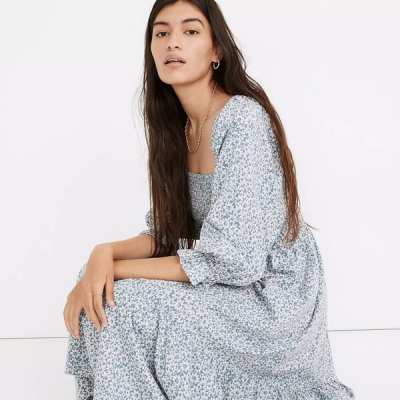 Madewell Lucie Elbow Sleeve Smocked Midi Dress Review&nbsp;